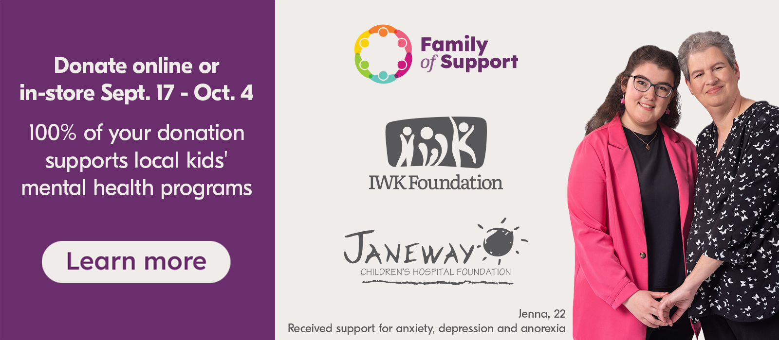 Fundraising campaign from September 17 to October 7, benefiting children’s mental health programs.